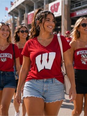 Women's University of Wisconsin Team Performance Short Sleeve Top Sz LG
